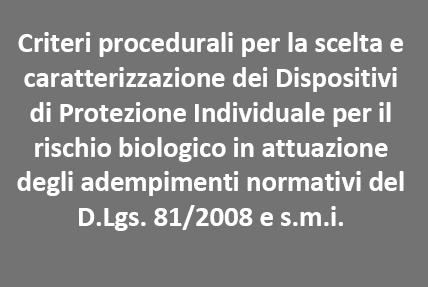 Procedure e linee guida ISPESL per i DPI in rischio biologico